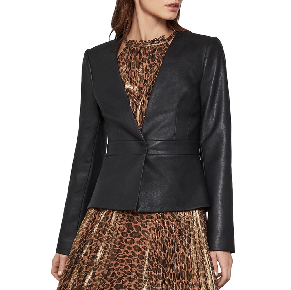 Womens Bri cropped faux-leather, Black, small,  used